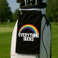 Everything Sucks Rainbow Golf Towel thumb 2