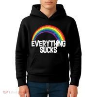 Everything Sucks Rainbow Kids Hoodie thumb 4