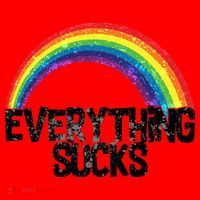 Everything Sucks Rainbow Santa Hat thumb 1