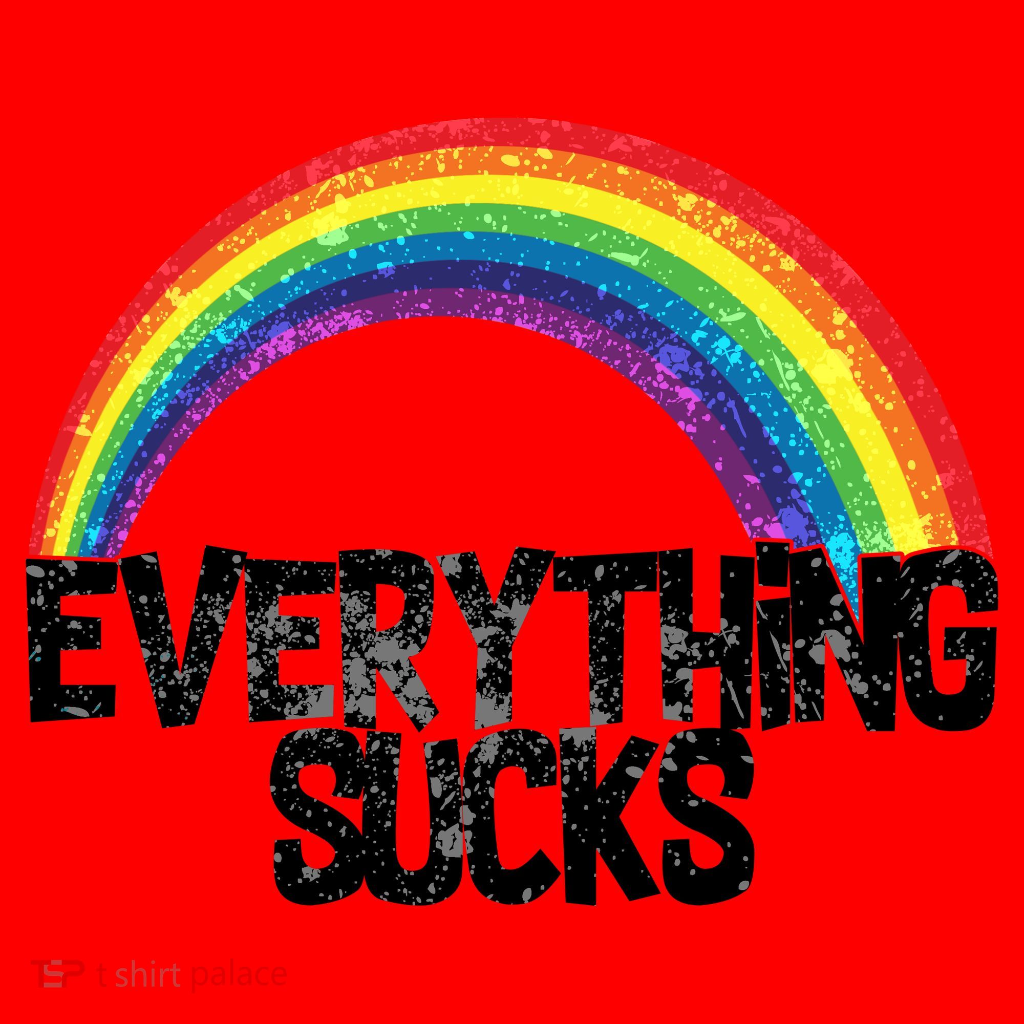 Everything Sucks Rainbow Santa Hat
