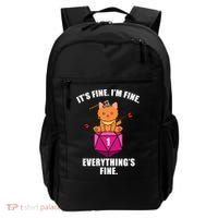 Everything's Fine Cute Cat DnD Backpack thumb 0