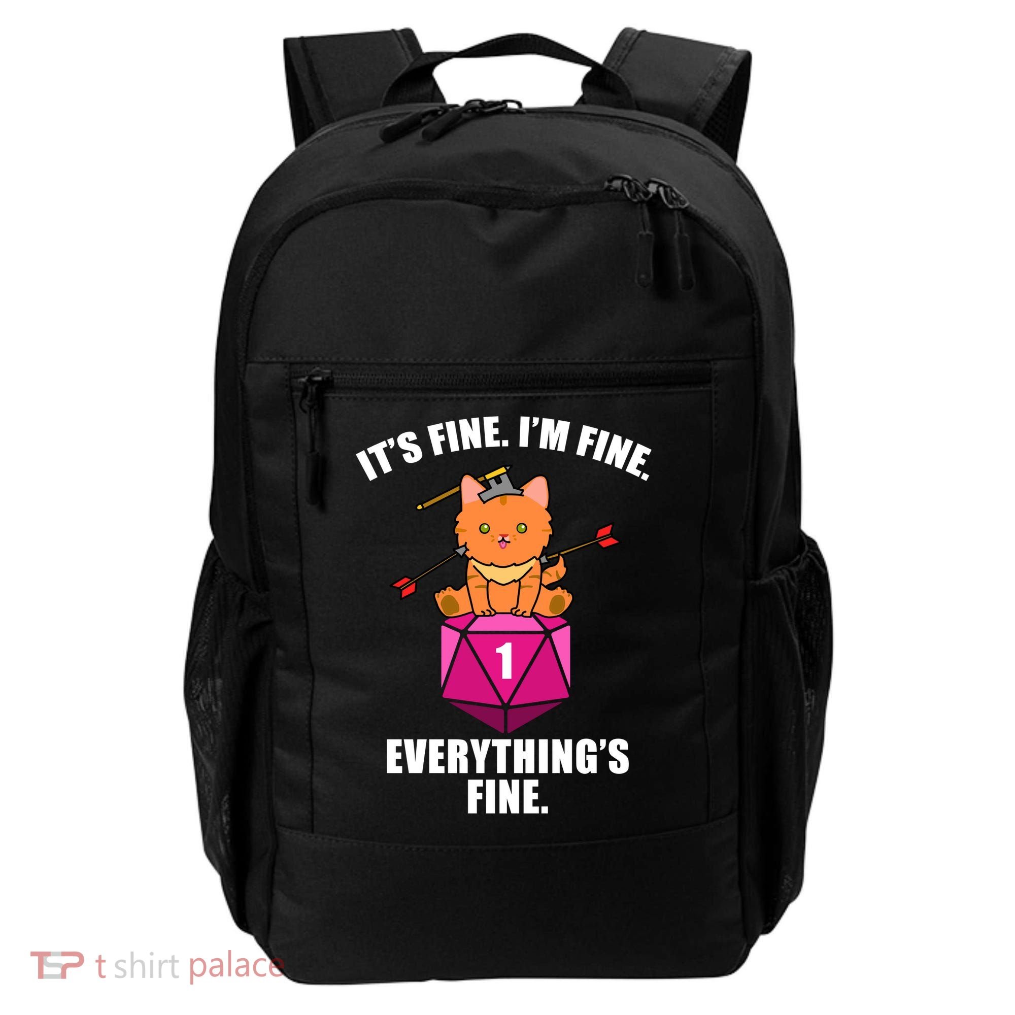 Everything's Fine Cute Cat DnD Backpack