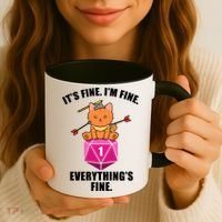 Everything's Fine Cute Cat DnD Coffee Mug thumb 3