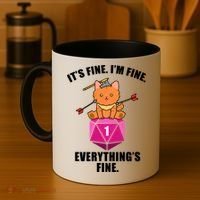 Everything's Fine Cute Cat DnD Coffee Mug thumb 4