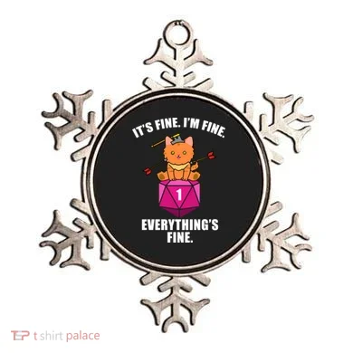 Everything's Fine Cute Cat DnD Ornament