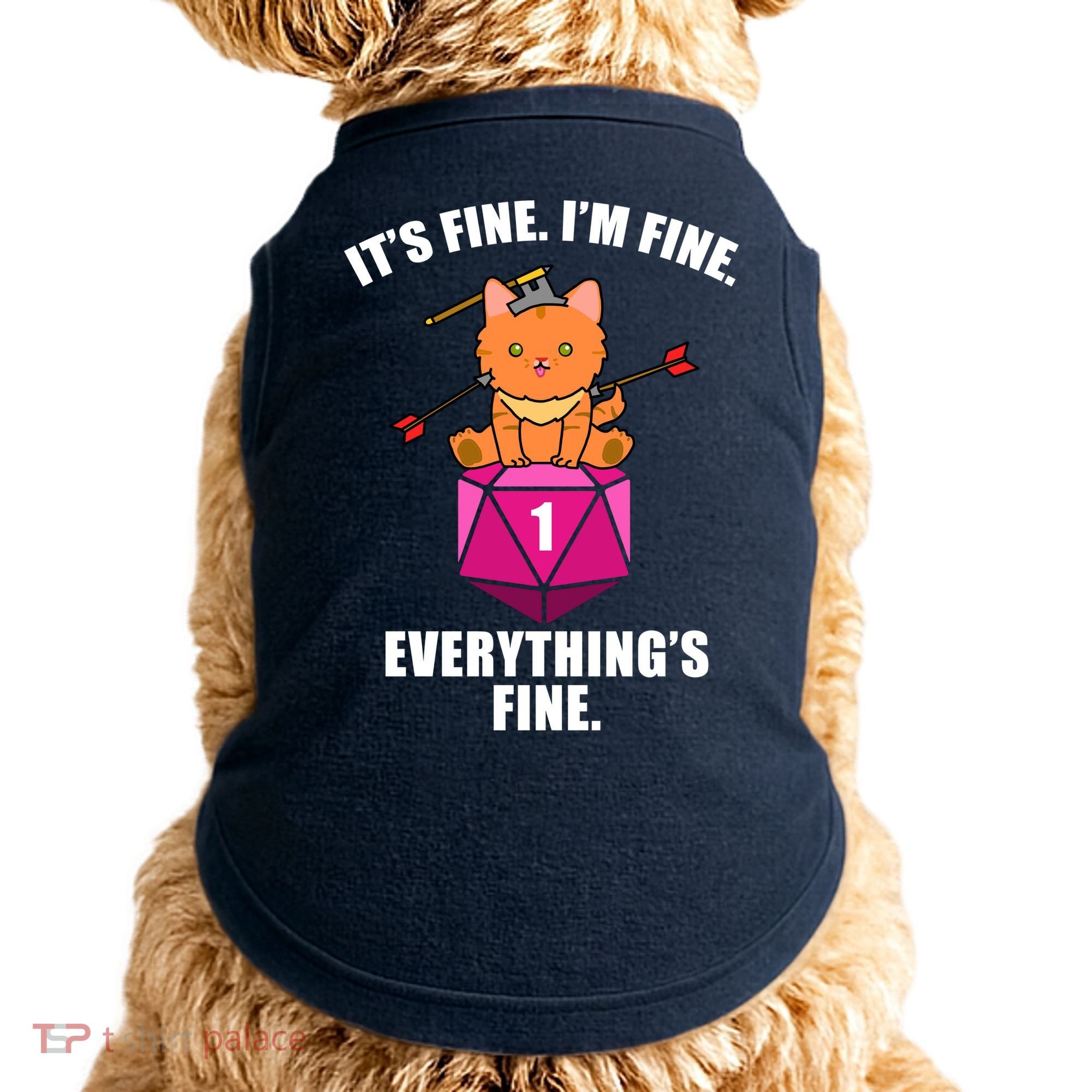 Everything's Fine Cute Cat DnD Doggie Tank