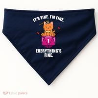 Everything's Fine Cute Cat DnD USA-Made Doggie Bandana thumb 0