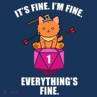 Everything's Fine Cute Cat DnD Hoodie thumb 7
