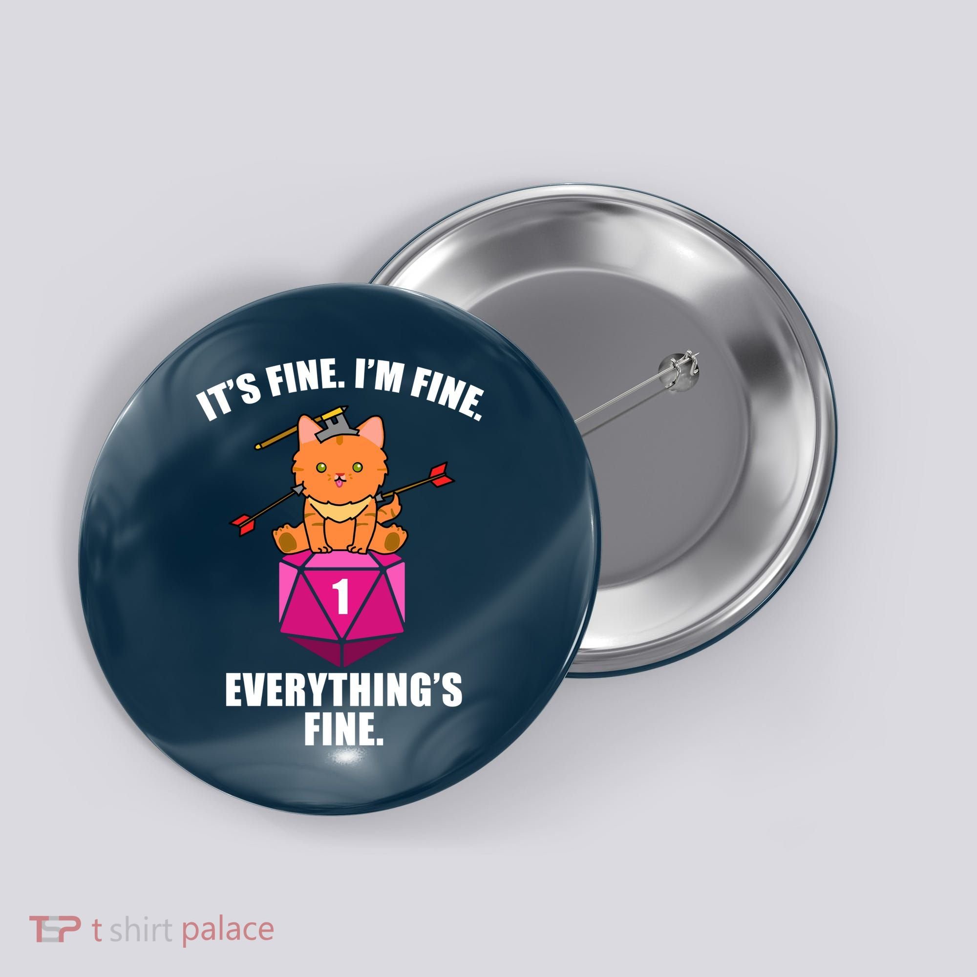 Everything's Fine Cute Cat DnD Button