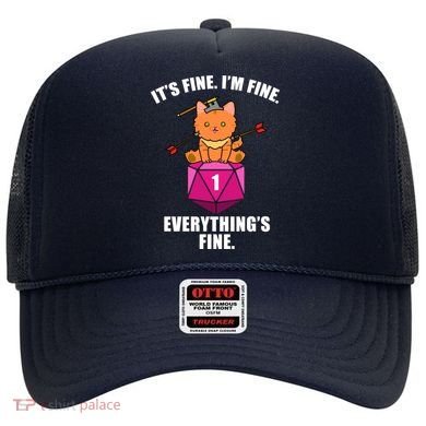 Everything's Fine Cute Cat DnD Hat