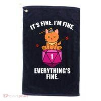 Everything's Fine Cute Cat DnD Golf Towel thumb 0