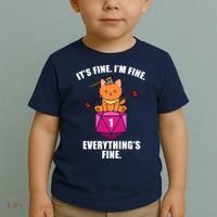 Everything's Fine Cute Cat DnD Toddler T-Shirt thumb 2