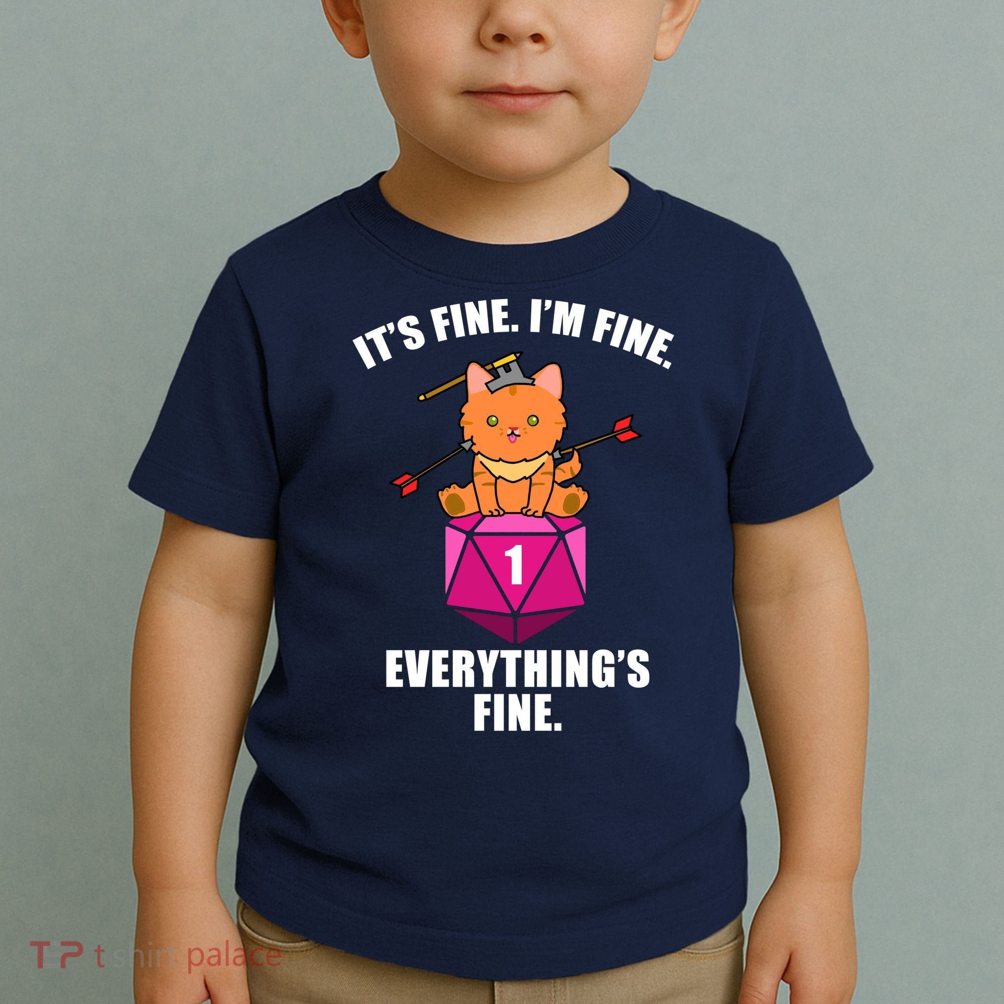 Everything's Fine Cute Cat DnD Toddler T-Shirt