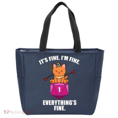 Everything's Fine Cute Cat DnD Tote Bag