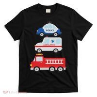 Emergency Vehicles Fire Truck Police Car Ambulance Cars T-Shirt thumb 0