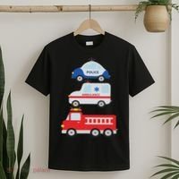 Emergency Vehicles Fire Truck Police Car Ambulance Cars T-Shirt thumb 2