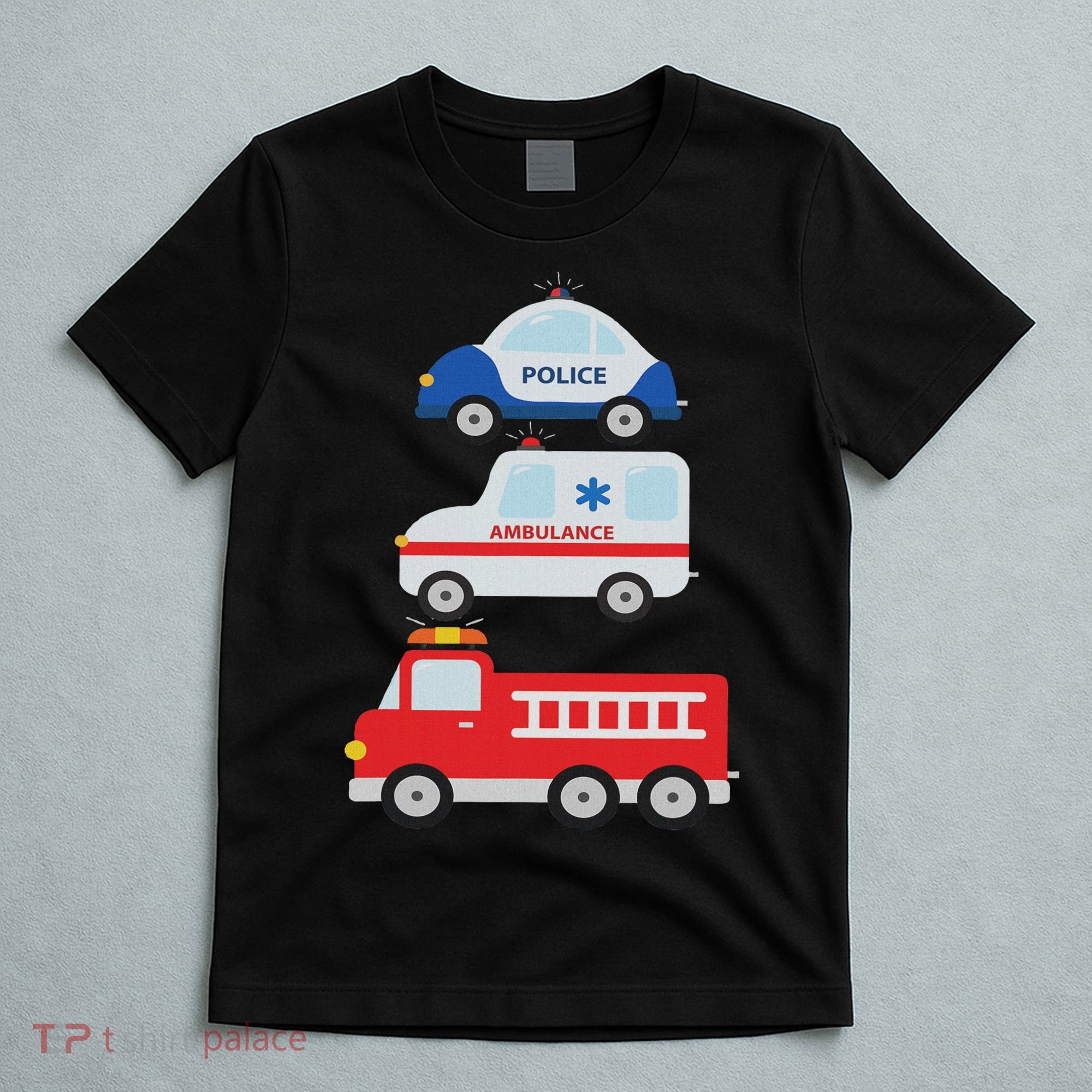 Emergency Vehicles Fire Truck Police Car Ambulance Cars T-Shirt