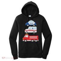 Emergency Vehicles Fire Truck Police Car Ambulance Cars Women's Hoodie thumb 0