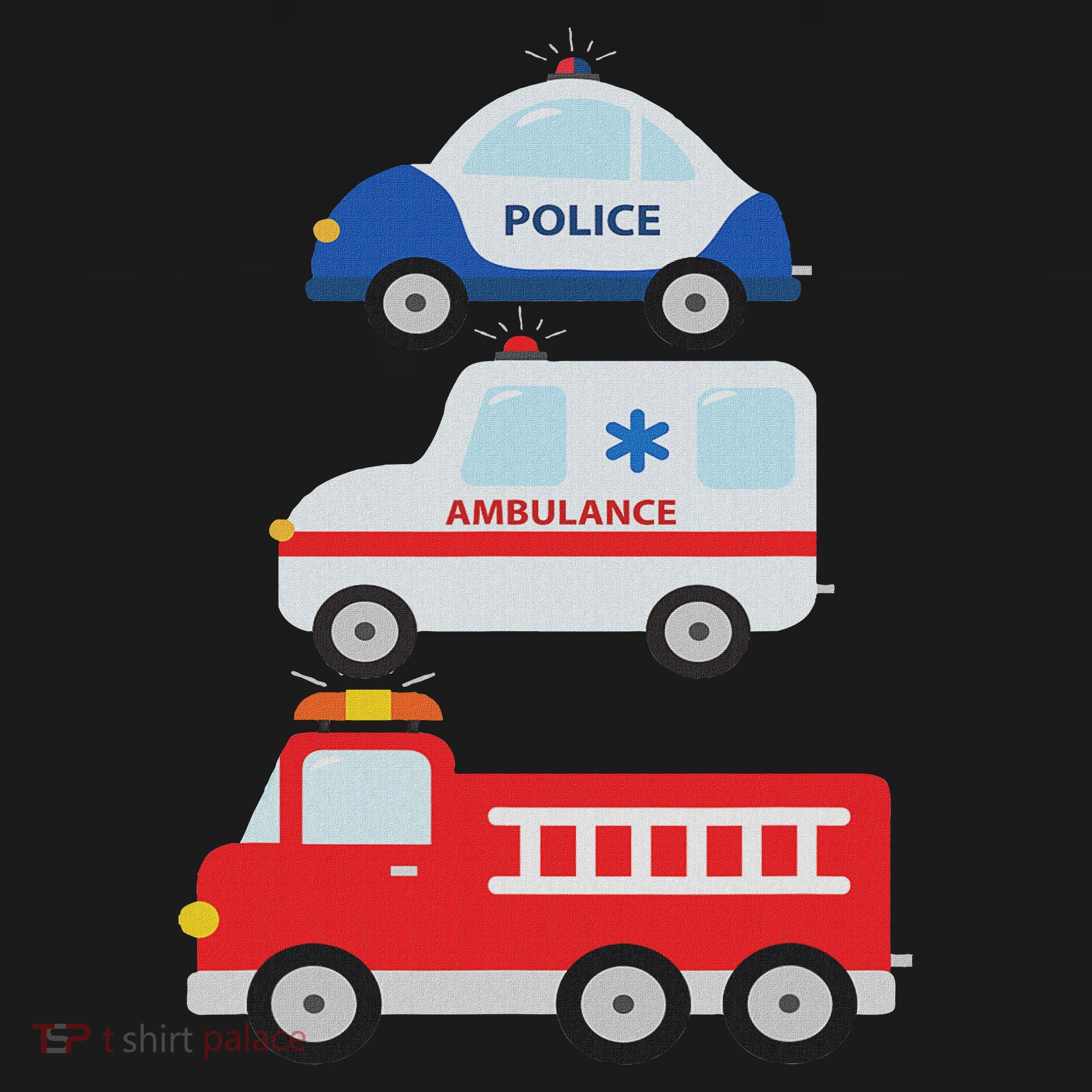 Emergency Vehicles Fire Truck Police Car Ambulance Cars Women's Hoodie
