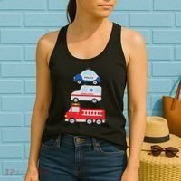 Emergency Vehicles Fire Truck Police Car Ambulance Cars Women's Tank Top thumb 2