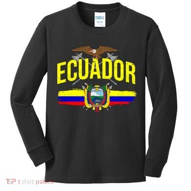 Ecuador Vintage Flag Kids Long Sleeve Shirt
