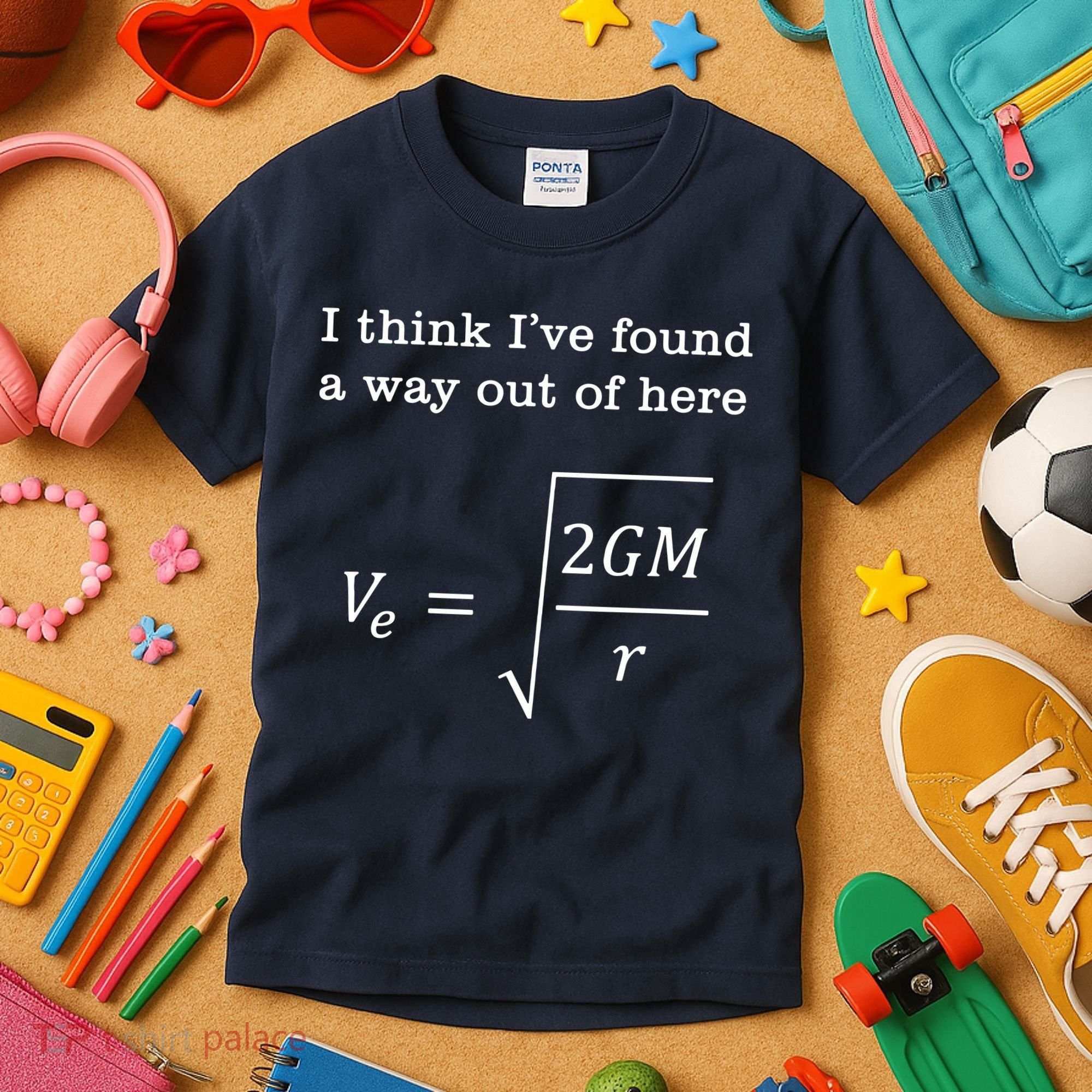 Escape Velocity Gravity Physics Engineer Kids T-Shirt