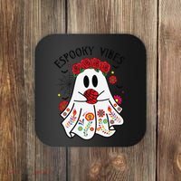 Espooky Vibes Halloween Ghost Mexican Concha Spooky Mama Gift Coaster thumb 0