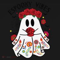 Espooky Vibes Halloween Ghost Mexican Concha Spooky Mama Gift Coaster thumb 2
