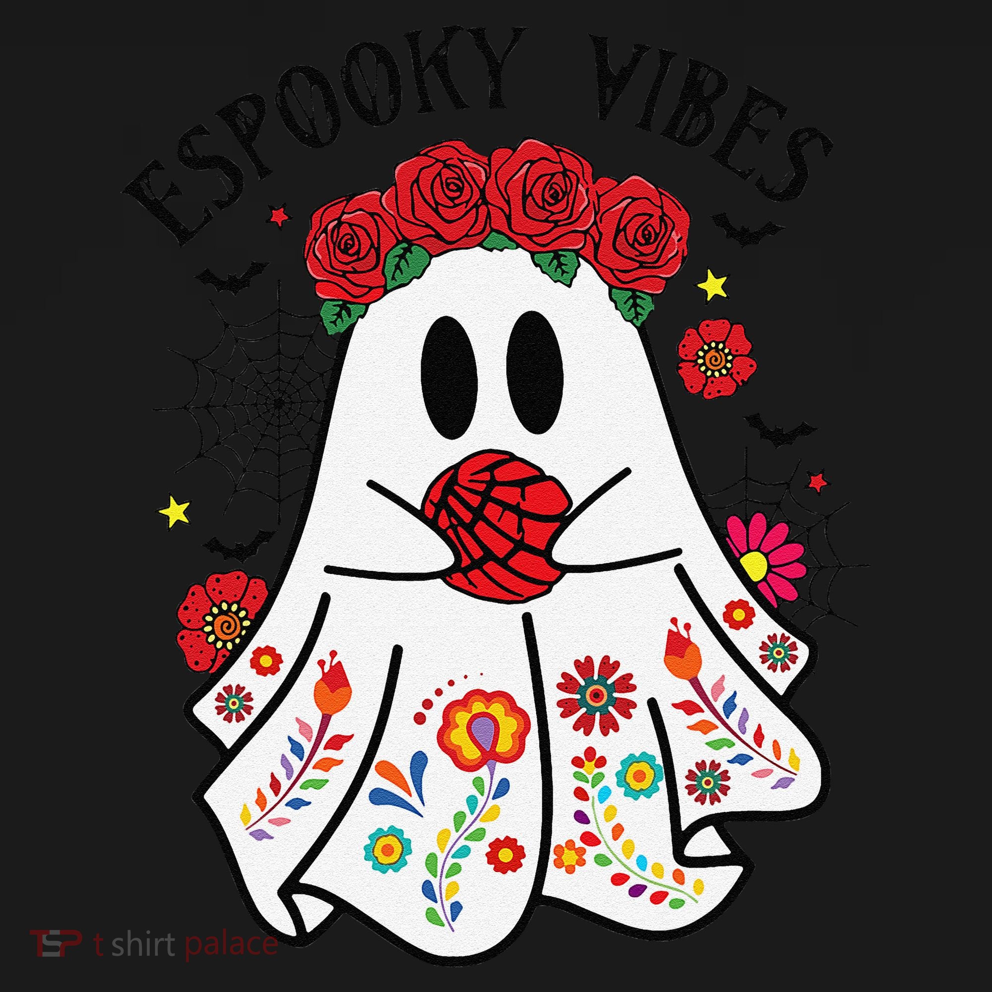 Espooky Vibes Halloween Ghost Mexican Concha Spooky Mama Gift Coaster