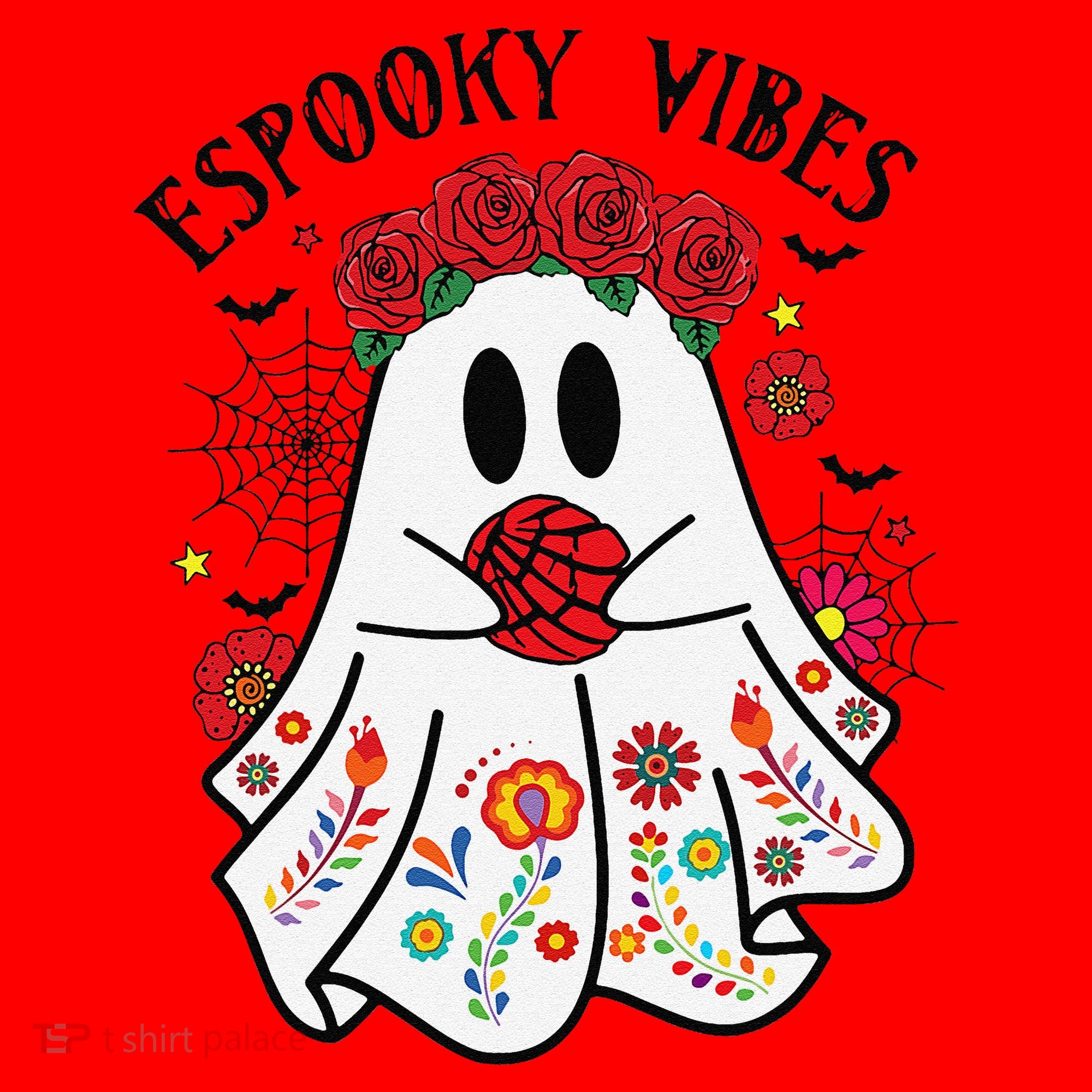 Espooky Vibes Halloween Ghost Mexican Concha Spooky Mama Gift Santa Hat