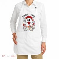 Espooky Vibes Halloween Ghost Mexican Concha Spooky Mama Gift Apron thumb 2
