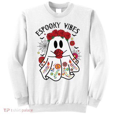 Espooky Vibes Halloween Ghost Mexican Concha Spooky Mama Gift Sweatshirt
