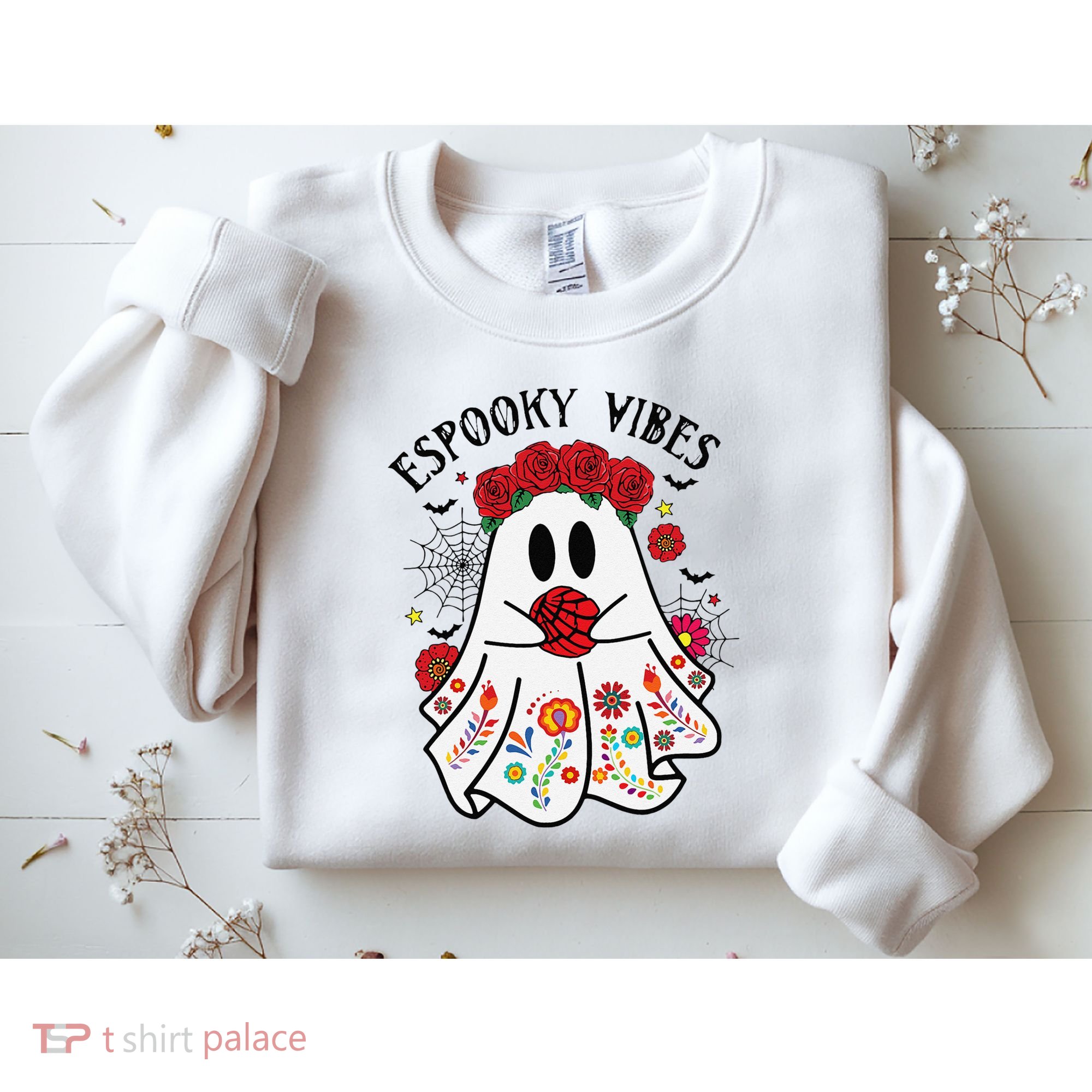 Espooky Vibes Halloween Ghost Mexican Concha Spooky Mama Gift Sweatshirt