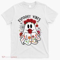 Espooky Vibes Halloween Ghost Mexican Concha Spooky Mama Gift T-Shirt thumb 0