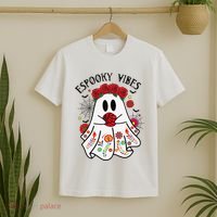 Espooky Vibes Halloween Ghost Mexican Concha Spooky Mama Gift T-Shirt thumb 2