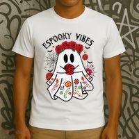 Espooky Vibes Halloween Ghost Mexican Concha Spooky Mama Gift T-Shirt thumb 3