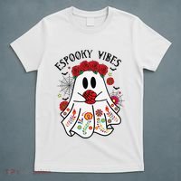 Espooky Vibes Halloween Ghost Mexican Concha Spooky Mama Gift T-Shirt thumb 5
