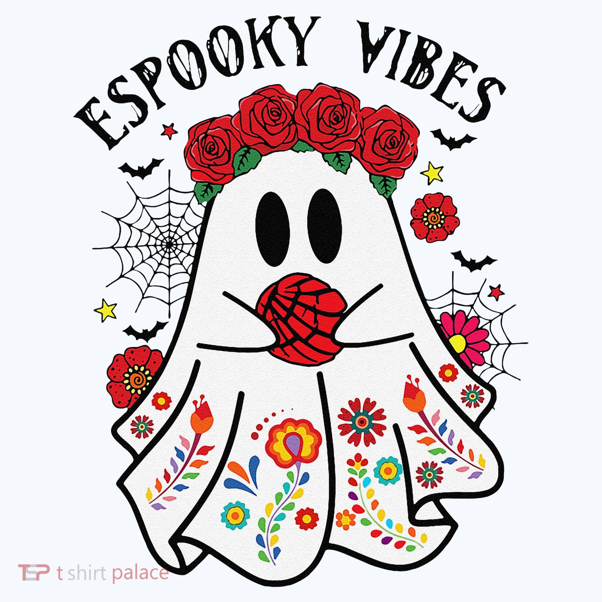 Espooky Vibes Halloween Ghost Mexican Concha Spooky Mama Gift Bucket Hat