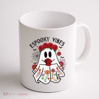 Espooky Vibes Halloween Ghost Mexican Concha Spooky Mama Gift Coffee Mug thumb 1