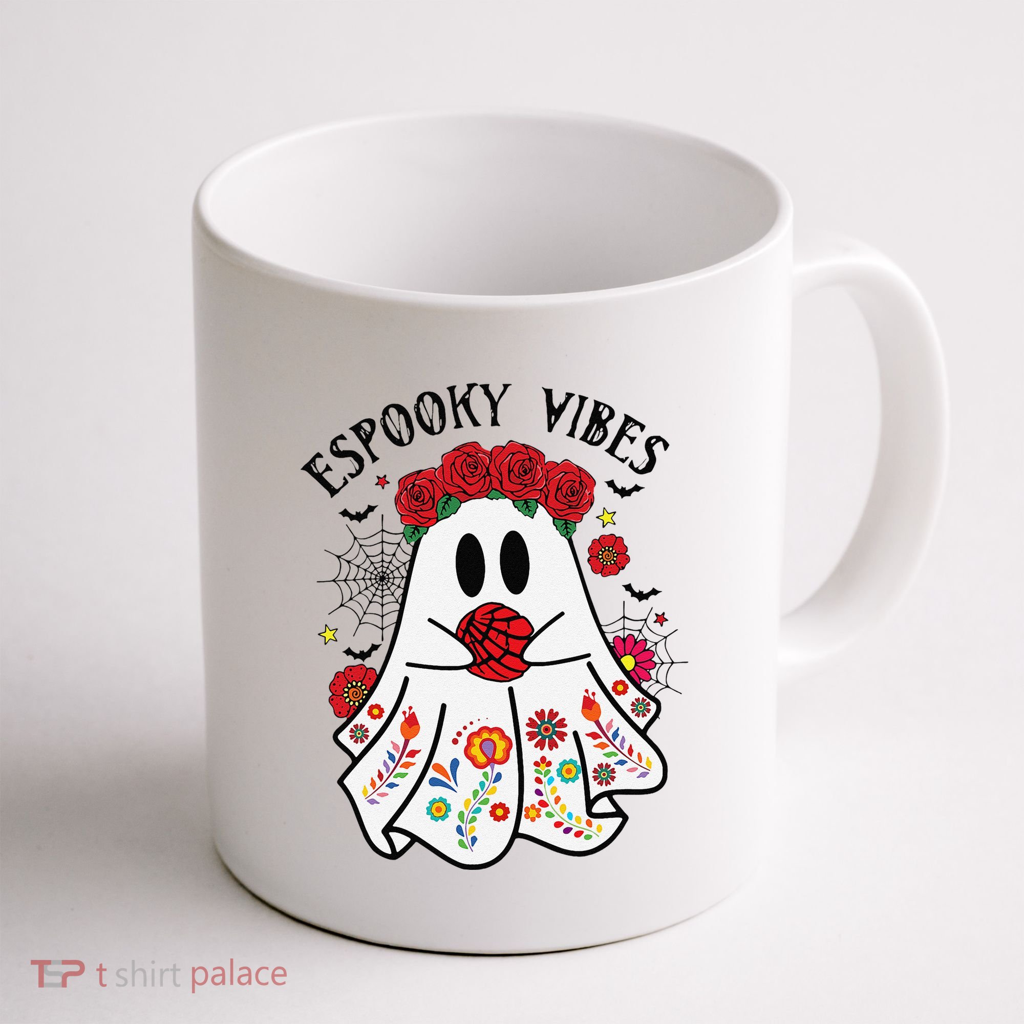 Espooky Vibes Halloween Ghost Mexican Concha Spooky Mama Gift Coffee Mug