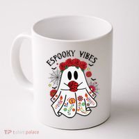 Espooky Vibes Halloween Ghost Mexican Concha Spooky Mama Gift Coffee Mug thumb 0
