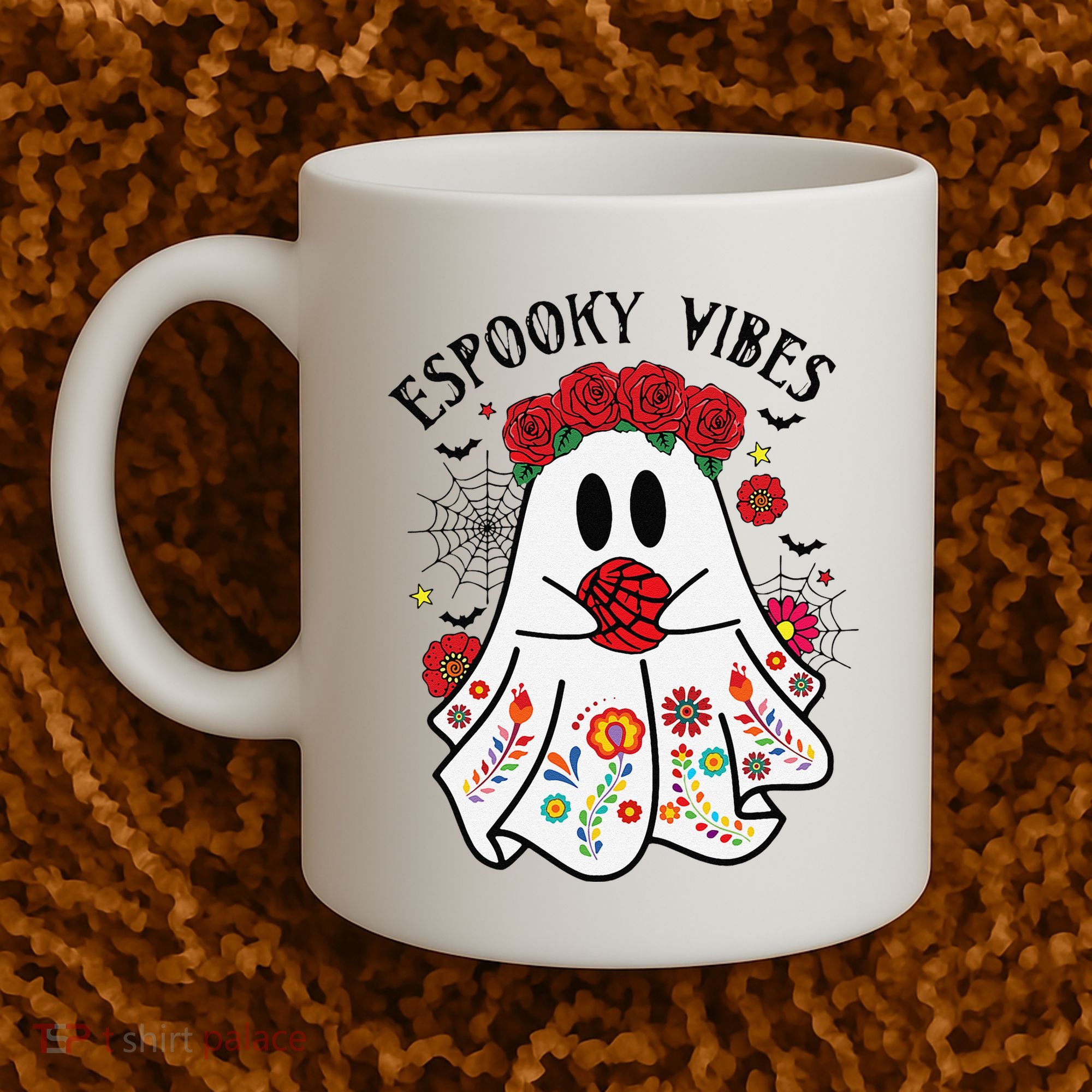 Espooky Vibes Halloween Ghost Mexican Concha Spooky Mama Gift Coffee Mug