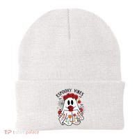 Espooky Vibes Halloween Ghost Mexican Concha Spooky Mama Gift Beanie thumb 0