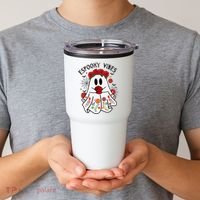 Espooky Vibes Halloween Ghost Mexican Concha Spooky Mama Gift Tumbler thumb 2