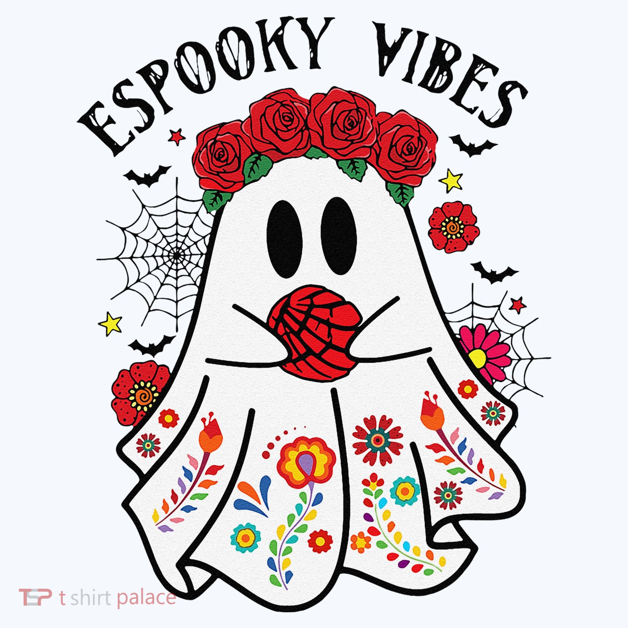 Espooky Vibes Halloween Ghost Mexican Concha Spooky Mama Gift Women's Tank Top