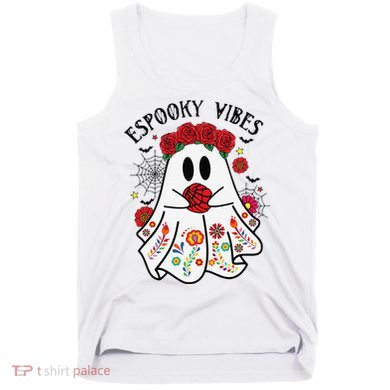 Espooky Vibes Halloween Ghost Mexican Concha Spooky Mama Gift Tank Top