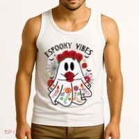 Espooky Vibes Halloween Ghost Mexican Concha Spooky Mama Gift Tank Top thumb 3