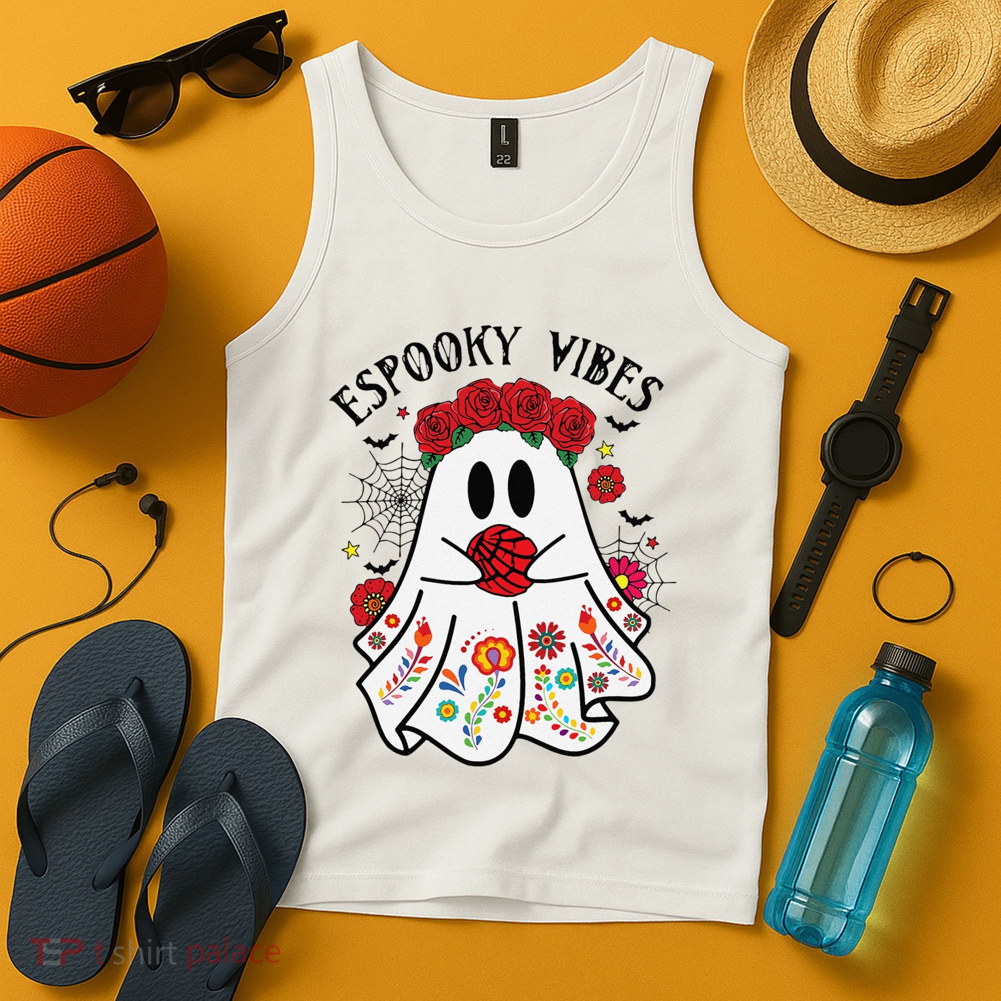 Espooky Vibes Halloween Ghost Mexican Concha Spooky Mama Gift Tank Top