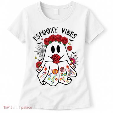Espooky Vibes Halloween Ghost Mexican Concha Spooky Mama Gift Women's T-Shirt