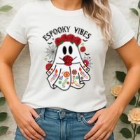 Espooky Vibes Halloween Ghost Mexican Concha Spooky Mama Gift Women's T-Shirt thumb 2